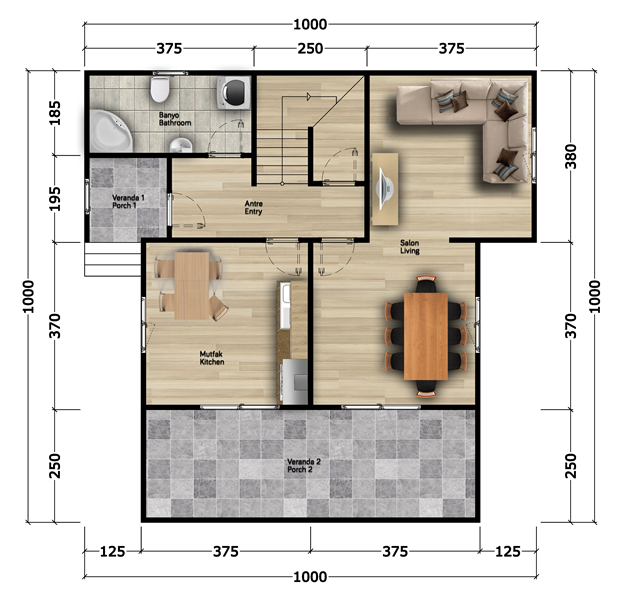 160 Metrekare Celik Konstruksiyon Villa