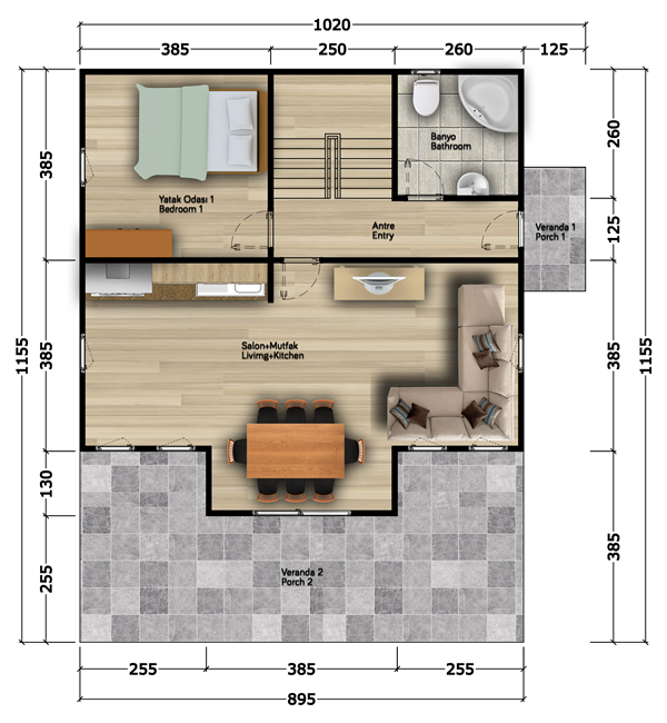 180 Metrekare Celik Konstruksiyon Villa