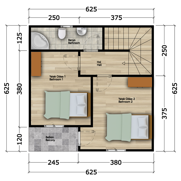 80 Metrekare Celik Konstruksiyon Villa