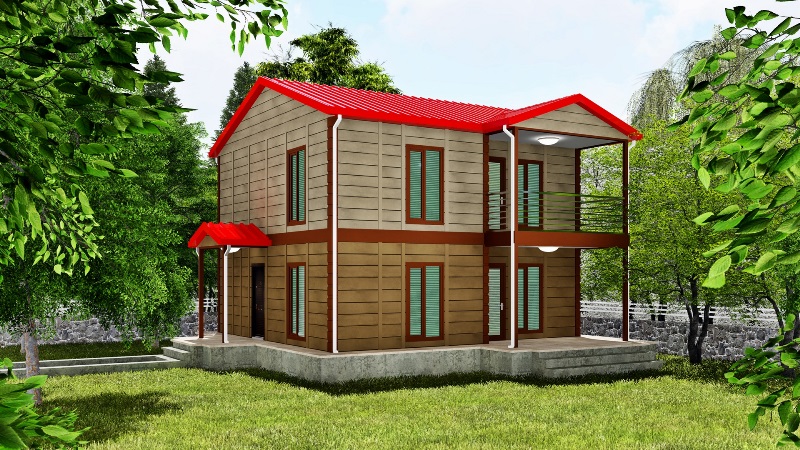 Cay Cicegi 134 Metrekare Dubleks Prefabrik Ev