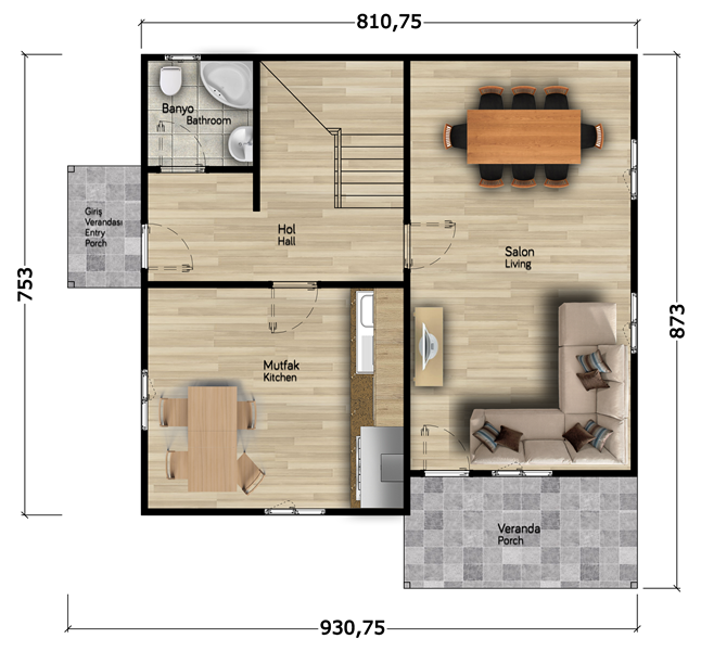 Cay Cicegi 134 Metrekare Dubleks Prefabrik Ev