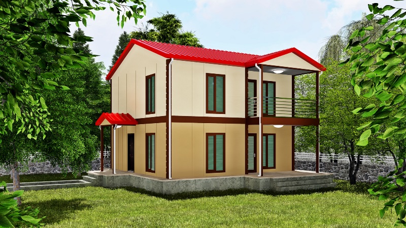 Cay Cicegi 134 Metrekare Dubleks Prefabrik Ev