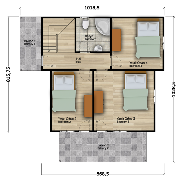 Ihlamur 168 Metrekare Dubleks Prefabrik Ev