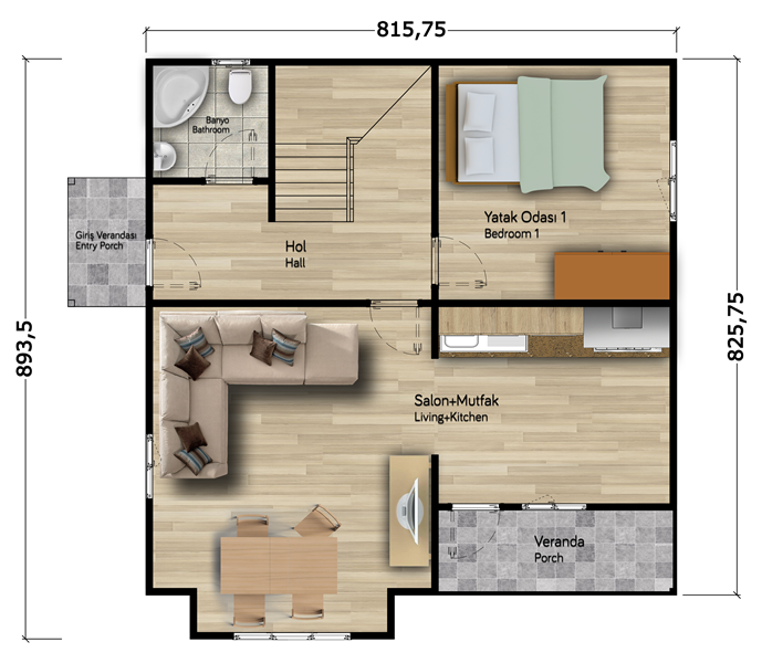 Kamelya 140 Metrekare Dubleks Prefabrik Ev